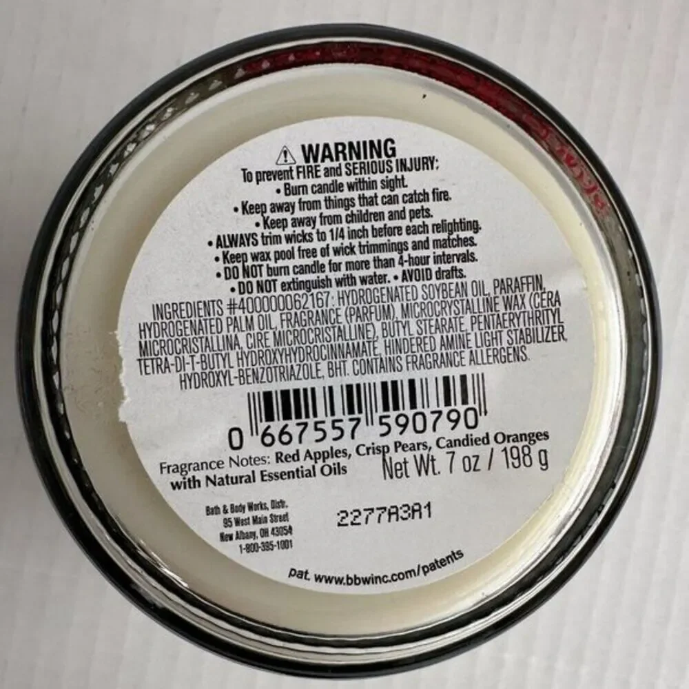 Bath & Body Works Winter Candy Apple Single Wick Candle Unused‎ Seasonal Holiday - Picture 3 of 5